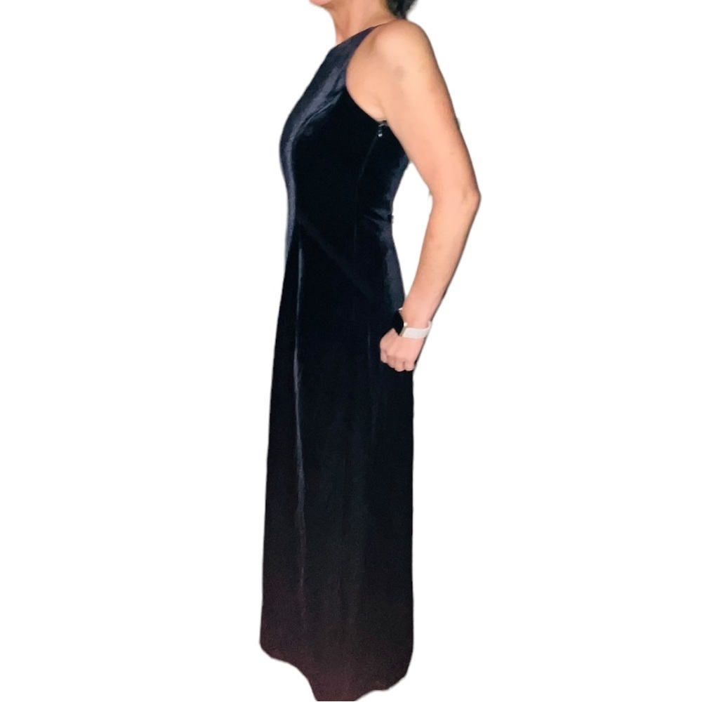 Laundry By Shelli Segal Black Velvet Dress Size 6 - Picture 6 of 12
